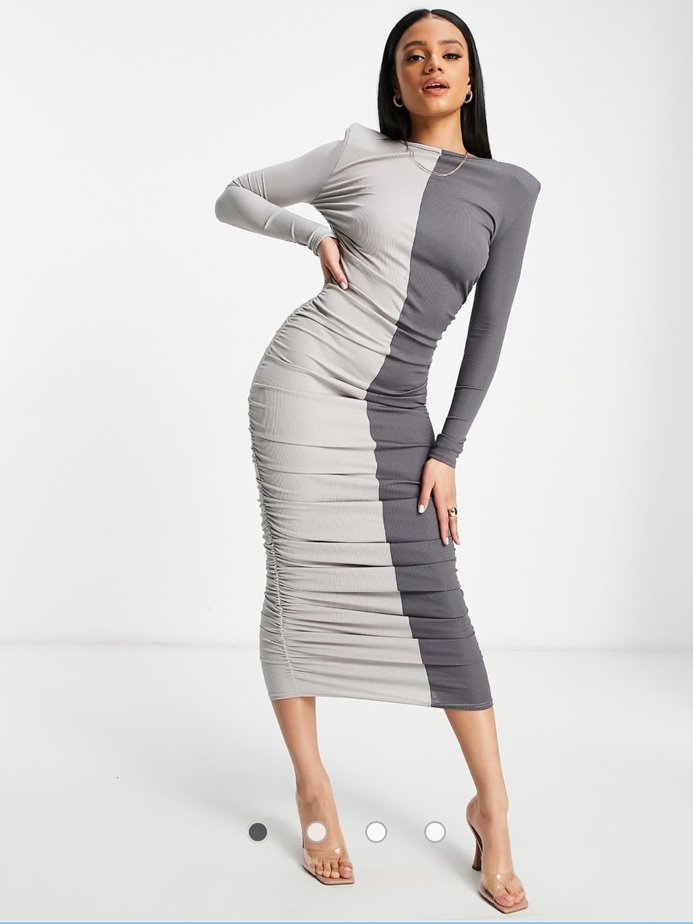 ASOS I saw it first Colorblock Ruched Midi Dress
